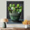 Cactus vert en pot maison de campagne - décoration murale cactus floral