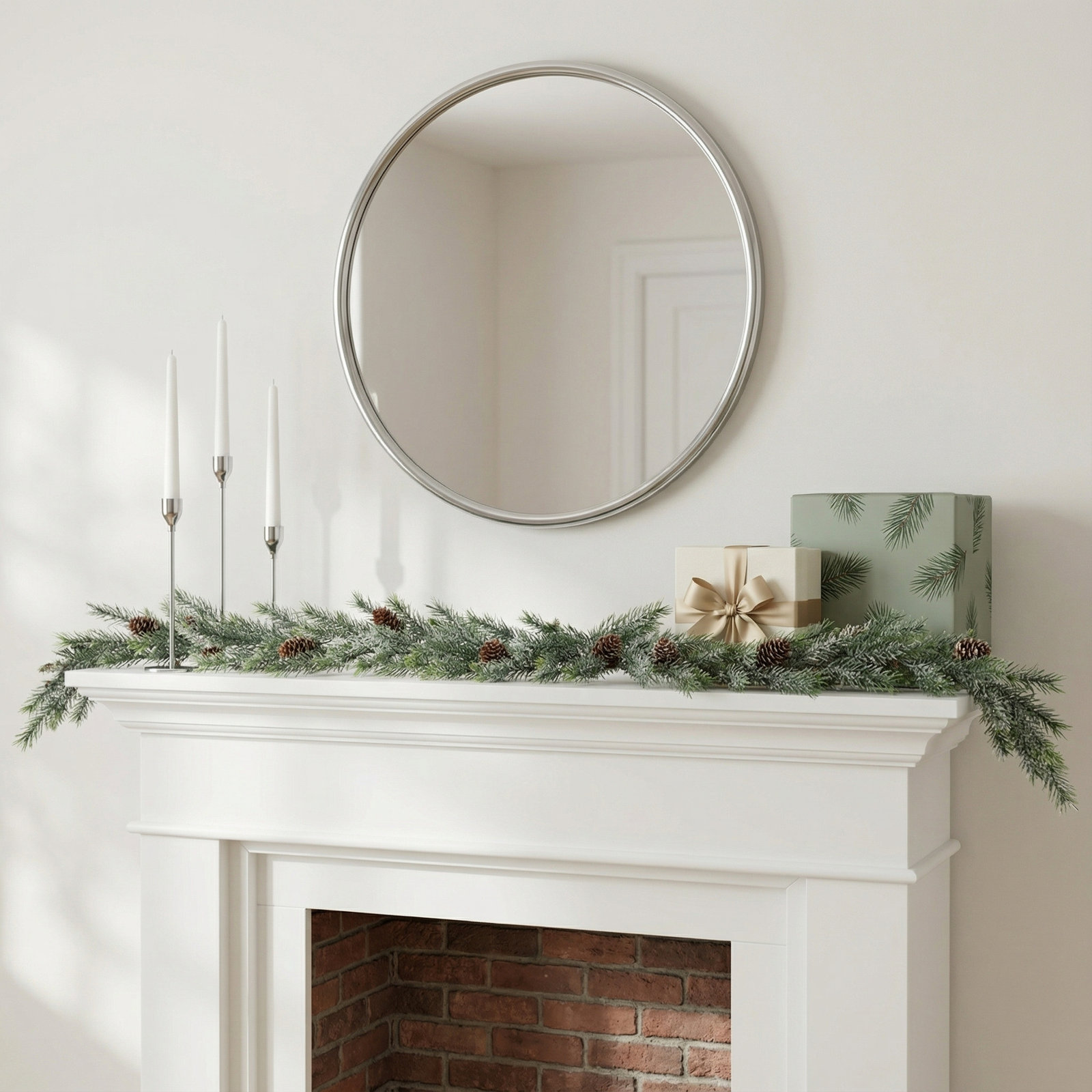 Arrowhead 66" Artificial Frosted Pine Garland