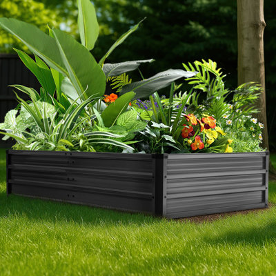 Rectangular Galvanized Raised Garden Bed Planter Box