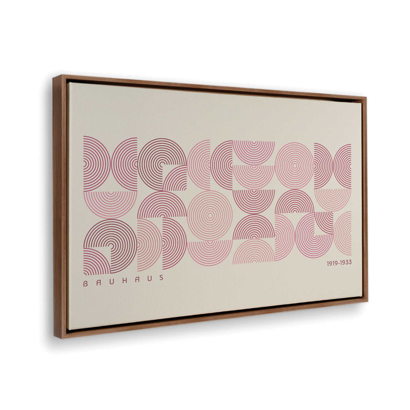Bauhaus Rose Line Rhythm, H 13 po x l 19 po, Noyer