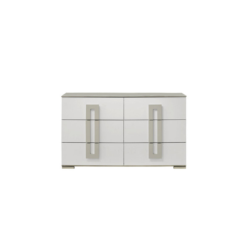 Commode 6 tiroirs de style contemporain avec cadre en bois