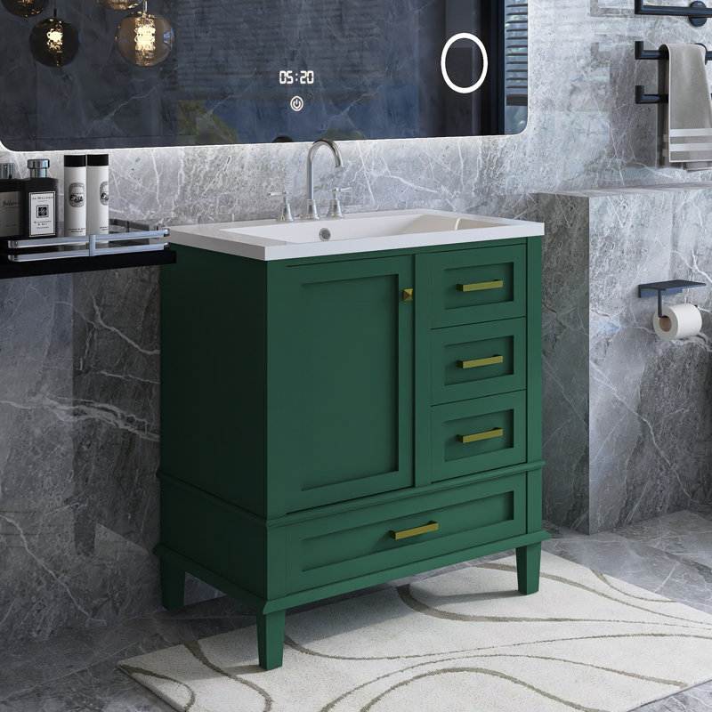 Ensemble de meuble-lavabo simple 30 po Quantavia, Vert