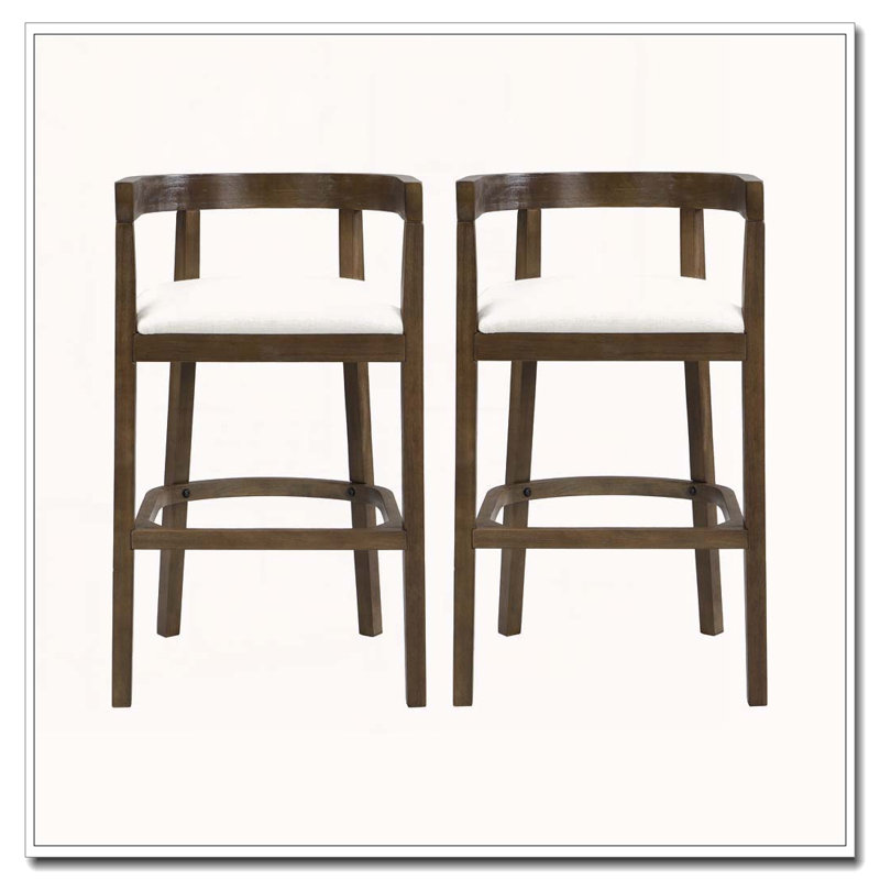 Tabouret de comptoir en bois d'hévéa, Chêne
