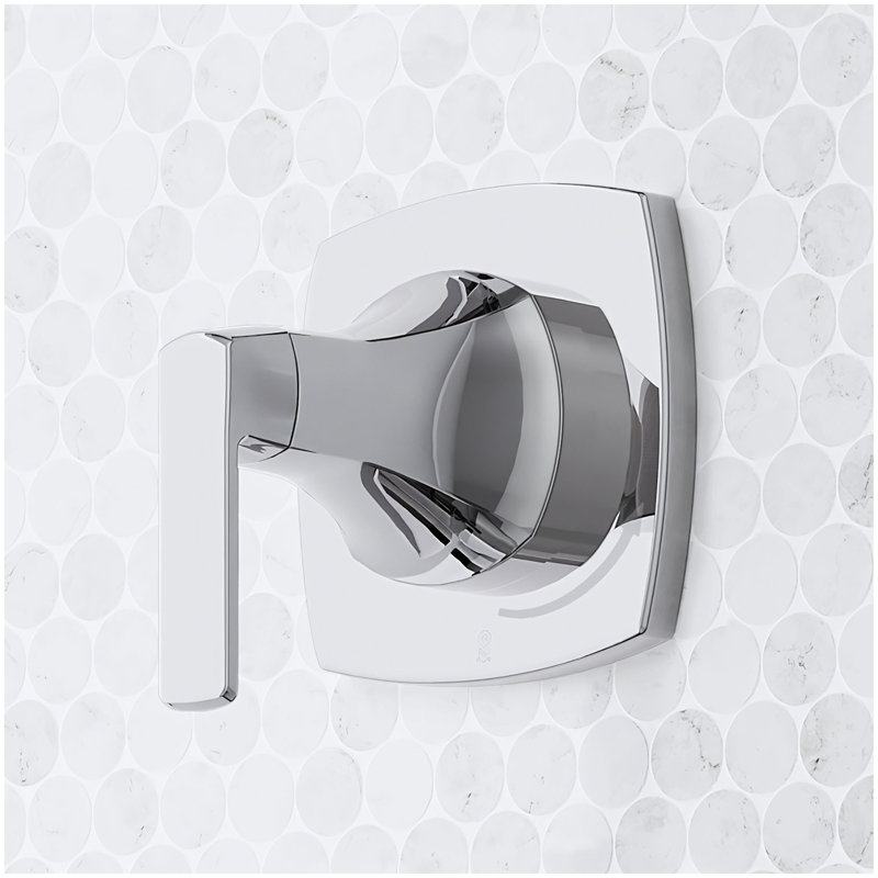 Sefina In-Wall Shower Volume Control Handle and 3/4" Rough-In Valve - Chrome, Chrome