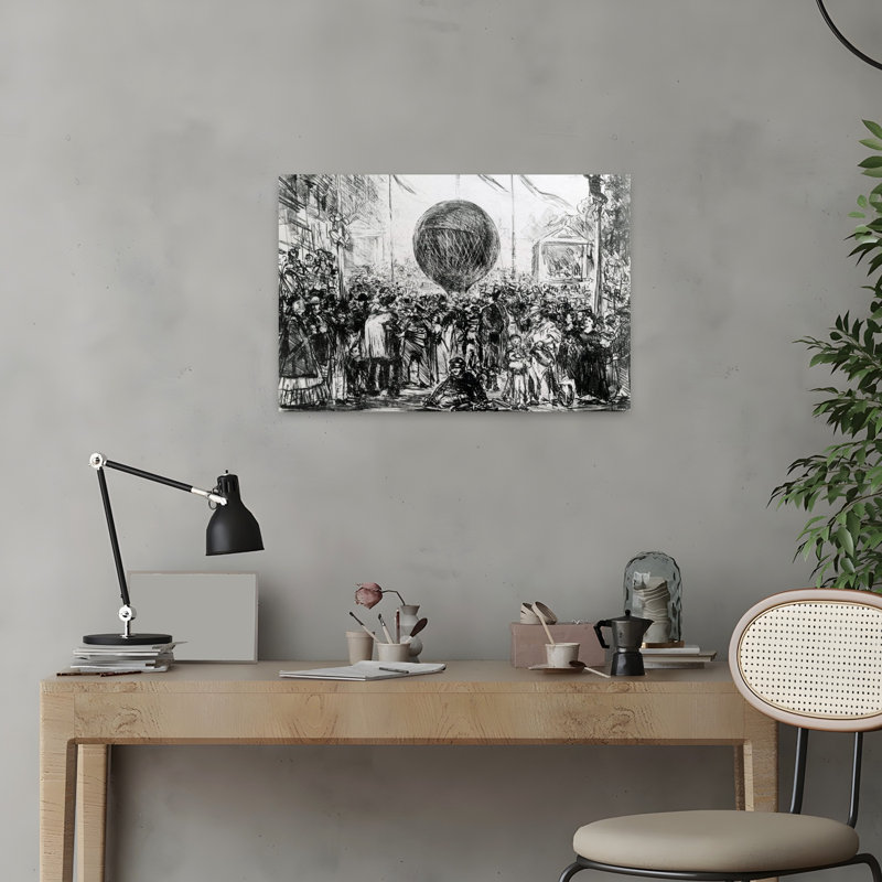 Le Ballon, 1862, Estampe d'art mural d'architecture contemporaine, H 16 po x l 24 po