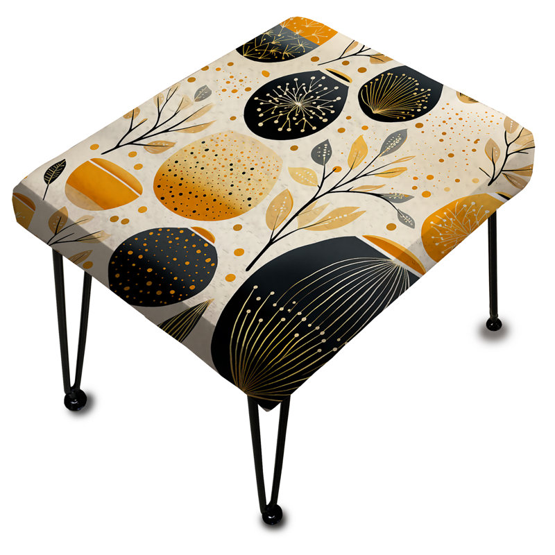 Minimalism Pottery Motifs - Boho Rectangle Ottoman