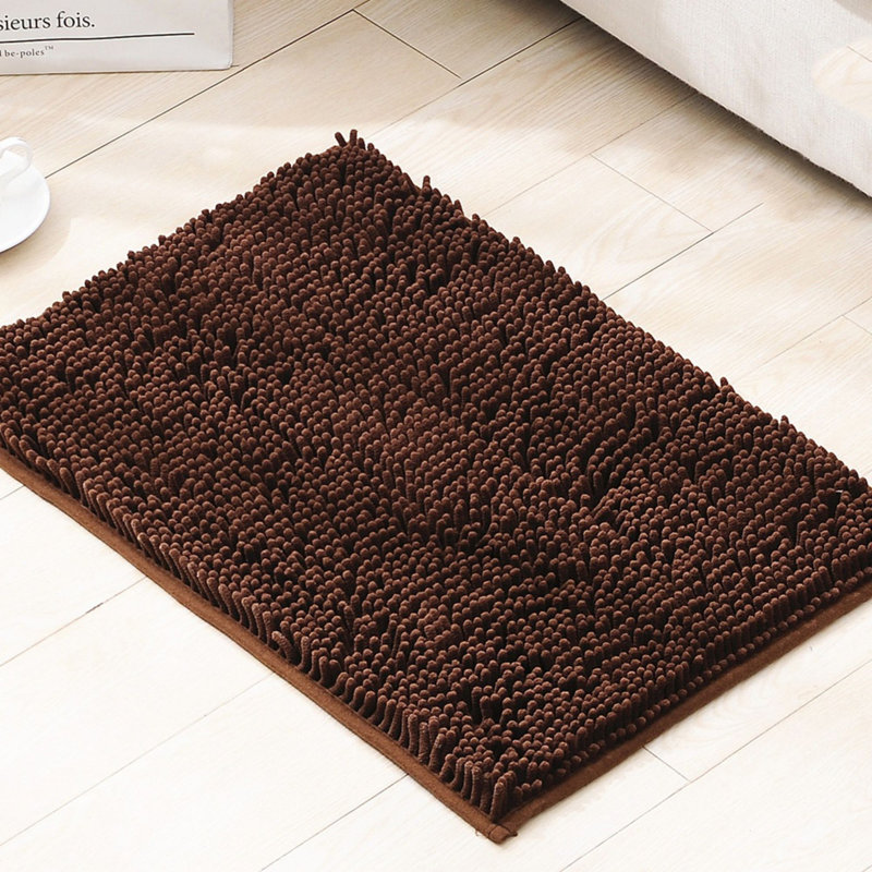 Becontree Non-Slip Bath Mat, 19.7'' W x 31.4'' L, Coffee