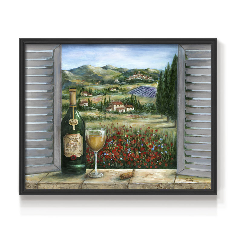 Blanc toscan et coquelicots - Reproduction encadrée - Restickable, Noir, noir, noir, noir, H 16 po x l 20 po