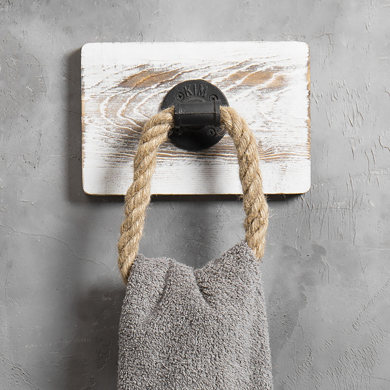 Wall Mounted Rope Towel Ring, Beige