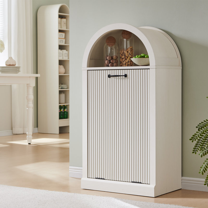 Armoire à poubelle arquée Modern Tilt Out, White
