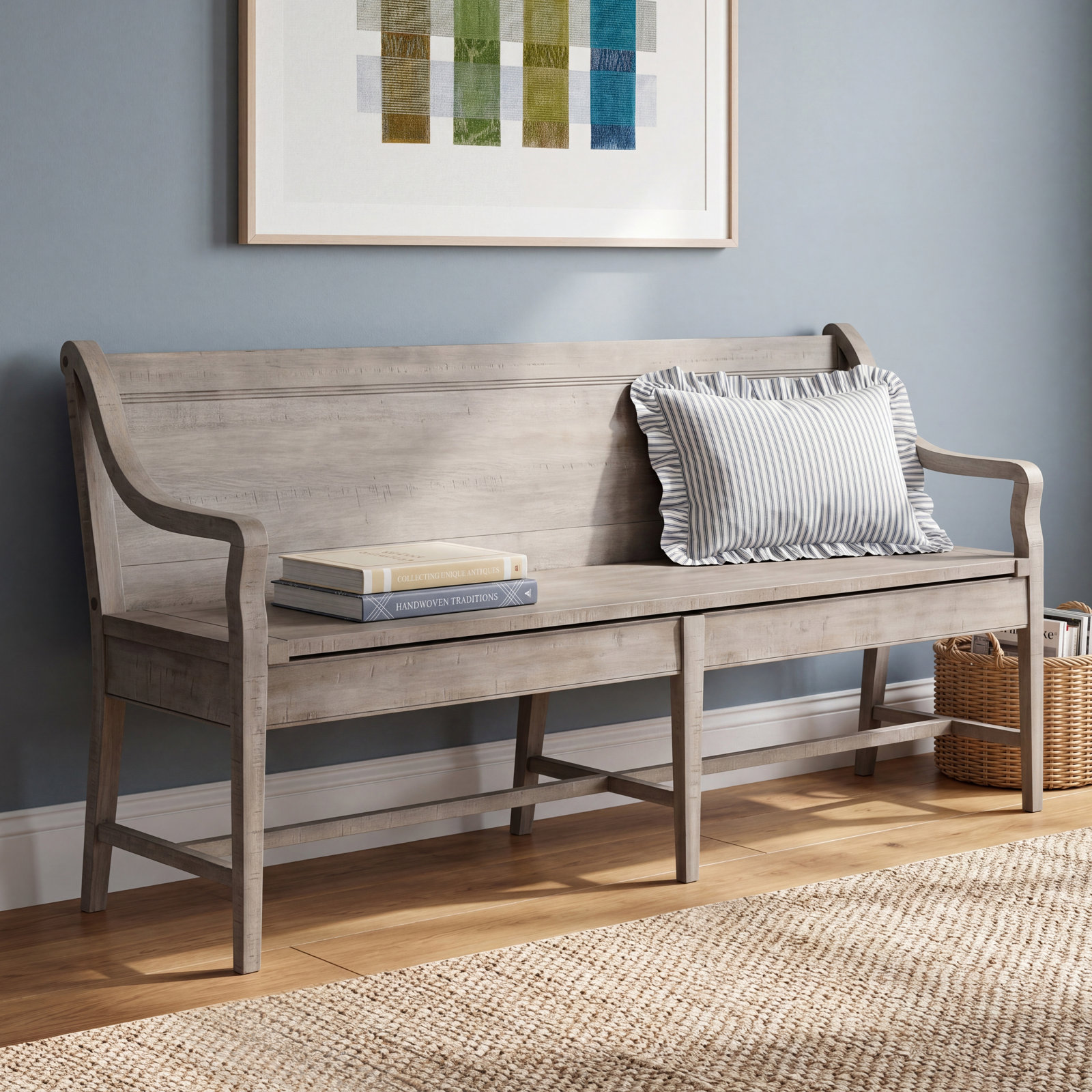 Carson Storage Bench, White