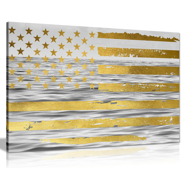 American Flag - Wrapped Canvas Print, 20cm H x 31cm W