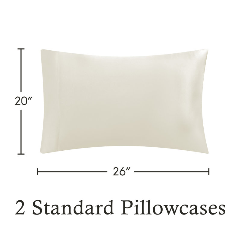 Satin Pillowcases, Standard Pillowcase, Ivory