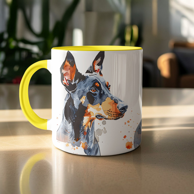 Ceramic Coffee Mug, 4, Yellow