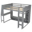 Lit mezzanine double avec bureau et rangement