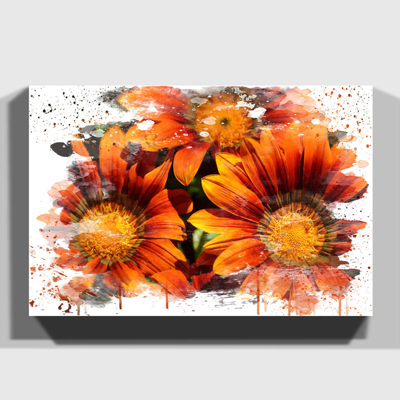 Orange Flower - Wall Art, 35cm H x 50cm W, Wrapped Canvas