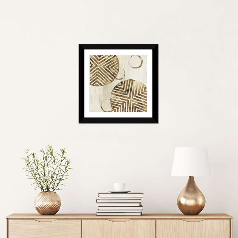 « africain composition », impression sur toile, H 16 po x l 16 po x P 1 po, Papier d'art encadré noir, Blanc