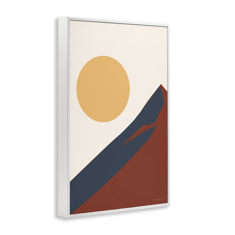 Boho Mountain Peak & Sun, estampe numérique par Omar Escalante, Estampe numérique encadrée blanc bord de mer