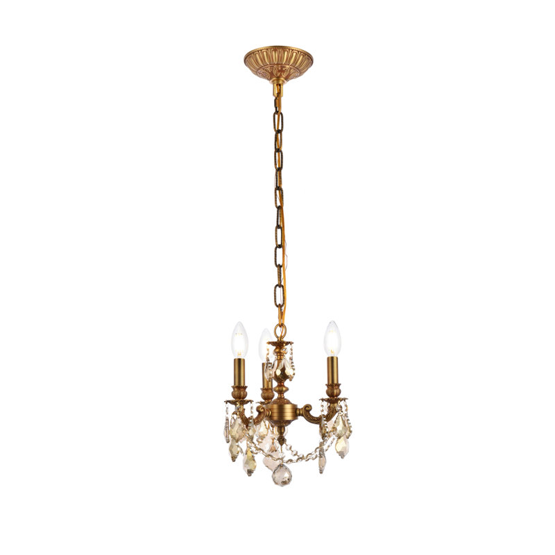 Cristal taillé royal 3 lumières Hudspeth de Lillie, Or