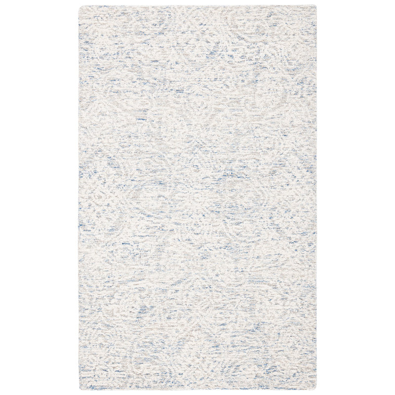 Alfrik Hand Tufted Indian Wool And Cotton With Latex Damask Rug, Rectangle 9' x 12'