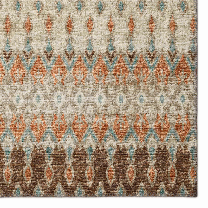 Arlethia Chenille Washable Ikat Indoor / Outdoor Rug, Rectangle 1'8" x 2'6"