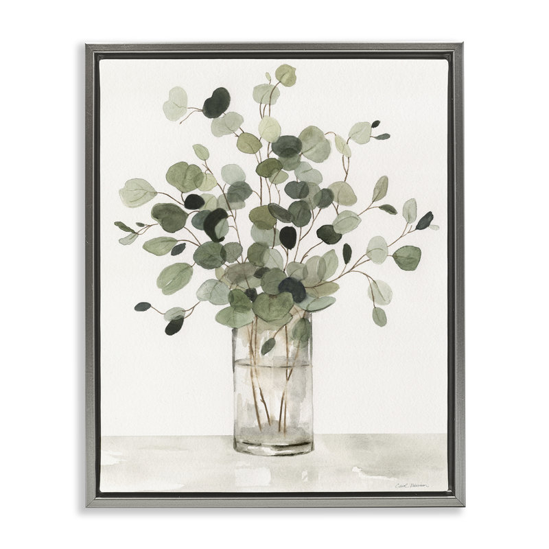 Traditional Eucalyptus Herb Black Framed Floater Canvas Wall Art, design by Carol Robinson, 21" H x 17" W