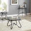 Tempered Glass Living Room Coffee Table, Rustic Black, Construction, Rectangular, American Retro Interior Ornament Rectangular Table With Black Surface, Room,