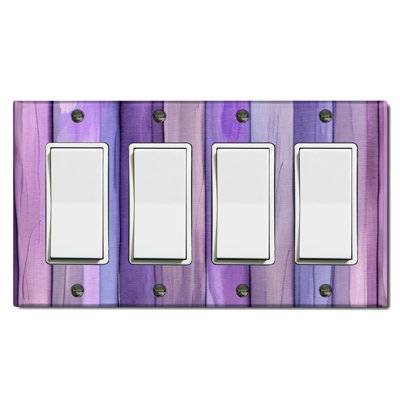Plaque murale standard mauve à 4 écorces avec imprimé écorce d'arbre mauve