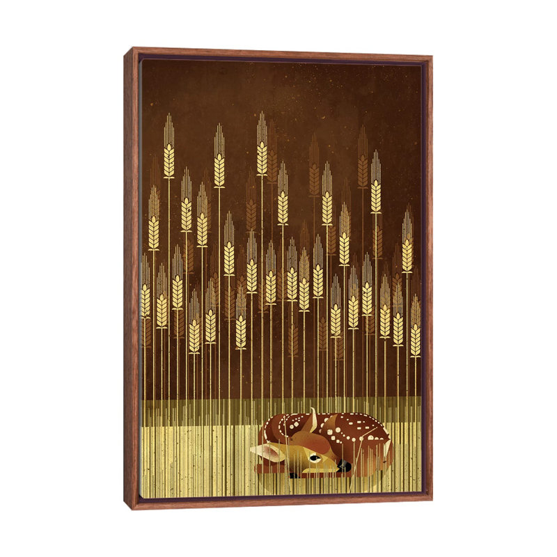 Fawn 1 Piece Wall Art on Canvas, 101.6 cm H x 66.04 cm W, Classic Brown Wood Framed