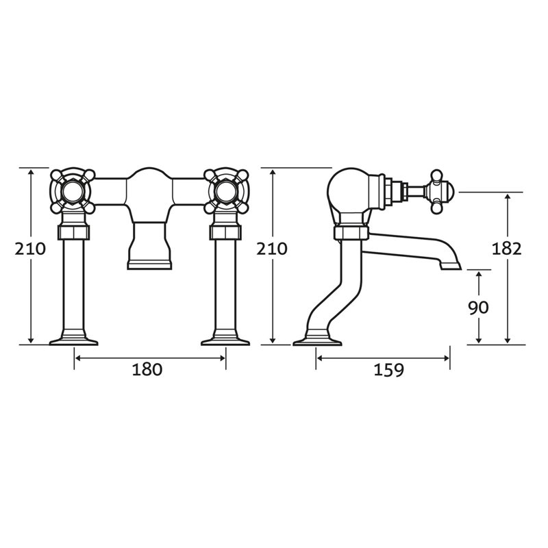 Gretel Deck Bath Shower Mixer Bath Filler