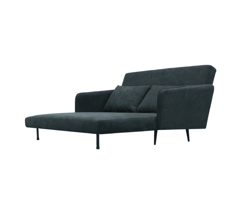 61"W Fabric Convertible Loveseat Sleeper With Pillows, Black