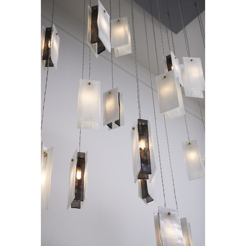 13 - Light Pendant, Black, 19, 48" H x 30" W x 12" D