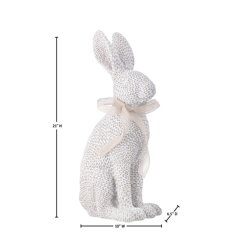 21" Resin Woven Rabbit
