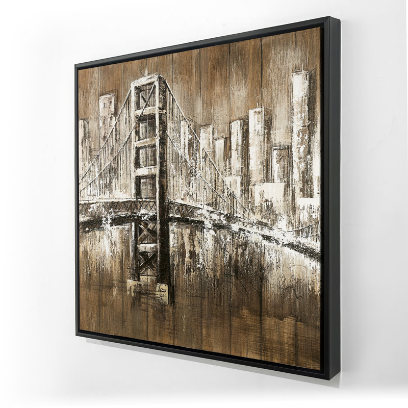 Aged Finish Golden Gate | Framed Canvas Home Decor