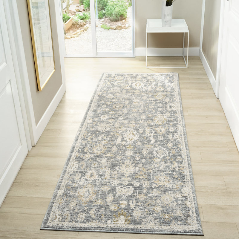 Fortuna Traditional Floral Filigree Performance Woven Indoor Area Rug, 2'7" x 7'10"