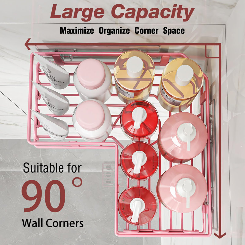 Serviteur de douche d'angle antirouille - Organisateur de salle de bain peu encombrant avec installation facile sans perceuse