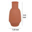 Vase décoratif en céramique, terre cuite orange 15 po