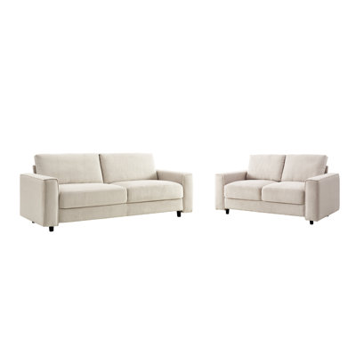 Canapé d'angle moderne en velours côtelé beige, confortable, structure robuste, style minimaliste et élégant, idéal pour la maison.