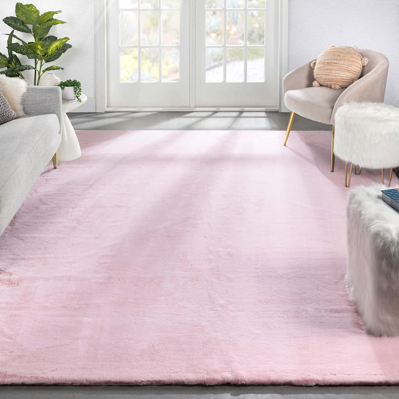 Sunaina Faux Fur Washable Indoor Rug, Rectangle 8' x 10'