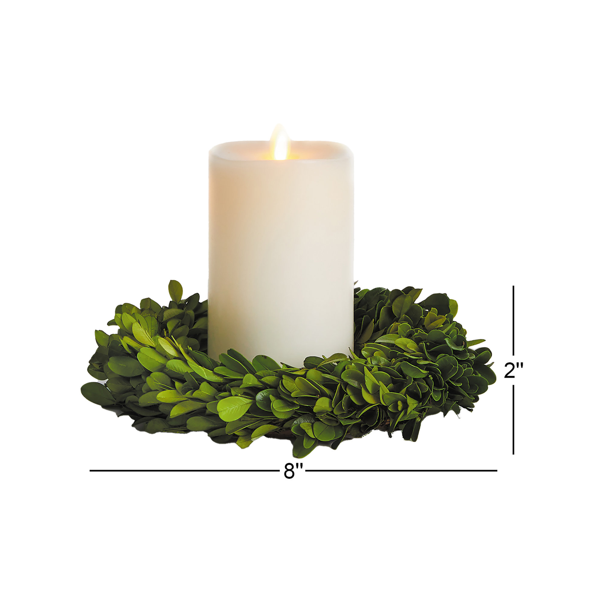Alby Boxwood Candle Wreath