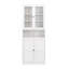 Armoire de cuisine en métal - 72 po de hauteur avec tablettes réglables (blanc), structure en acier inoxydable robuste, armoire autoportante pour cuisine / garde-manger / salle de bain