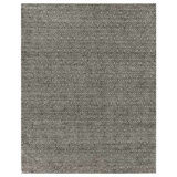 Woven Earth Wool Geometric Area Rug in Charcoal