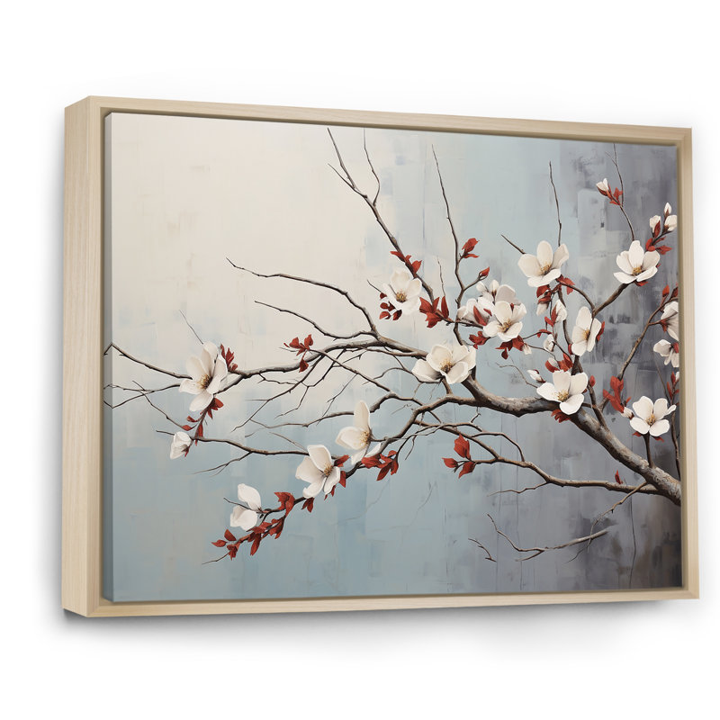 Reproduction d'art sur toile White Dogwood Blossom Scenery IV - Dogwood, Cadre naturel flottant, H 24 po x l 32 po x P 1 po