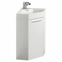 24 Triadsville Corner Shape White Bathroom Sink Vanity With