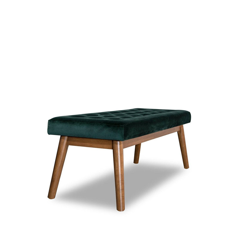 Delilah Modern Bench - Green Velvet, Green