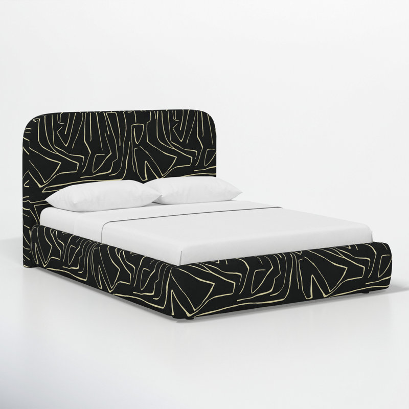 Upholstered Bed, Queen, Graffito Onyx Beige