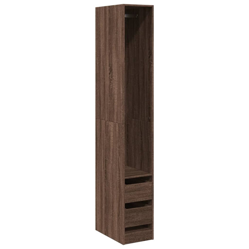 Aseante Manufactured Wood Wardrobe, White, 30 x 50 x 200 cm