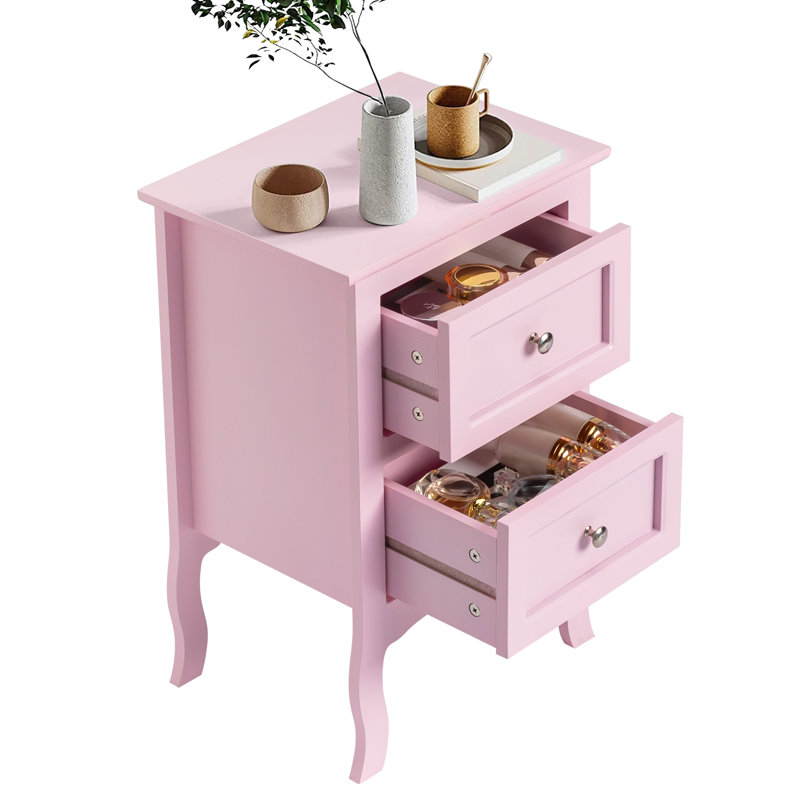 Armoire de rangement à 2 tiroirs Authement , Rose, Individuel