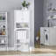 Armoire de rangement pour toilette, organisateur d'armoire de salle de bain avec tablettes réglables et portes doubles