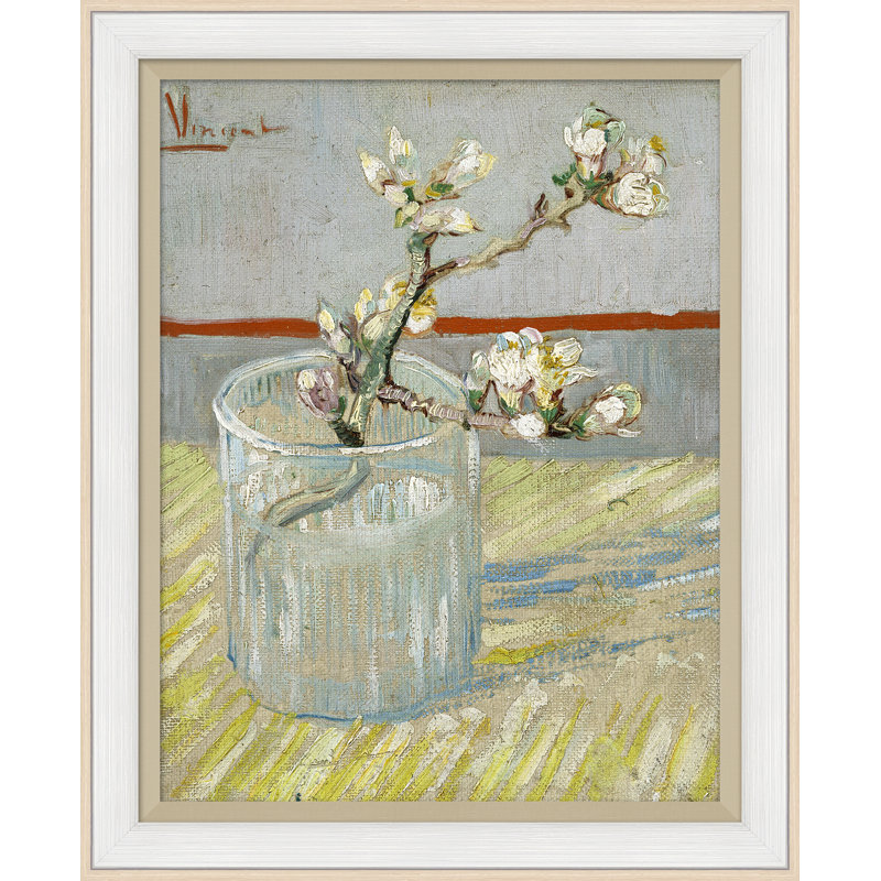 Flowering Almond In Glass Painting by Van Gogh, 19" H x 15.5" W x 1.25" D